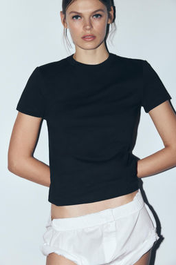 SHORT SLEEVE INTERLOCK T-SHIRT - Zara фото 8