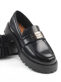 03-S77-49 BLACK Лоферы женские (натуральная кожа)