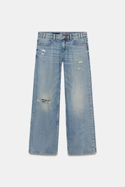 JEANS Z1975 STRAIGHT LOW-RISE RIPPED - Zara фото 20