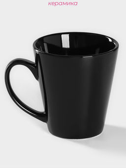 Кружка керамическая Доляна Coffee break, 370 мл, чёрный