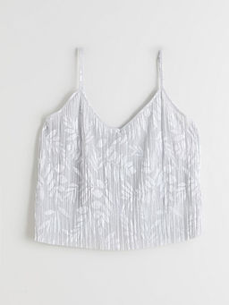 V Yaka ?i?ekli Ask?l? Kad?n Pijama ?st?