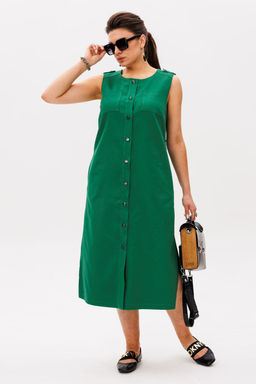 Платье ANELLI 1478 папоротниково-зеленый  фото 2