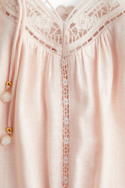 Vestido con bordado ingl?s y tirantes de lazo - H&m фото 7