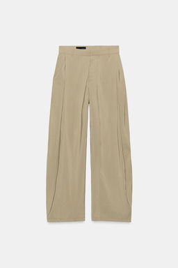 PANTAL?N FLUIDO PLIEGUES / Verde gris - Zara фото 6
