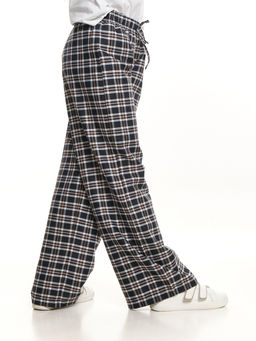 Брюки палаццо спортивные штаны для девочки одежда в клетку UD 7942(5170) т.синяя/белая клетка - Mini maxi фото 3