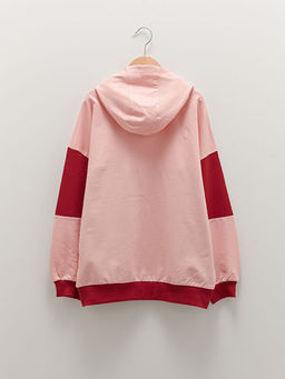 Kap??onlu Bask?l? Uzun Kollu K?z ?ocuk Sweatshirt - Waikiki фото 2