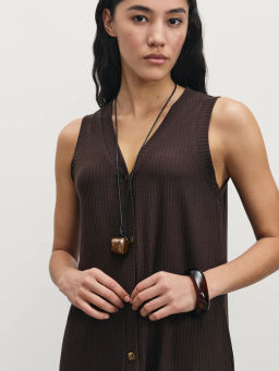 Трикотажный жилет в рубчик / Zarina  фото 2