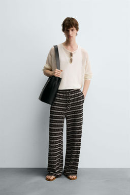 JACQUARD CUTWORK TROUSERS