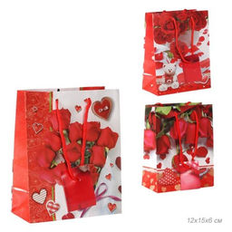 Цена за 12 шт. Пакет подарочный 12x15х6 / 110-15 /уп 12/2400/ микс