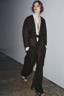 ZW COLLECTION LINEN BELTED KIMONO
