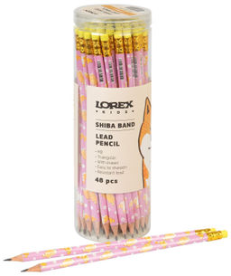 Цена за 10 шт. Карандаш чернографитный деревянный LOREX KIDS V-TYPE SHIBA BAND НВ с ластиком, заточенный,...