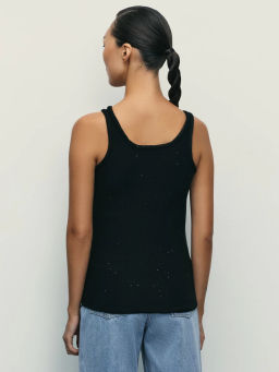 Вязаный топ из хлопка с пайетками / Zarina  фото 12