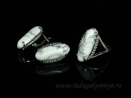 Кольцо Серьги кахолонг размер 20