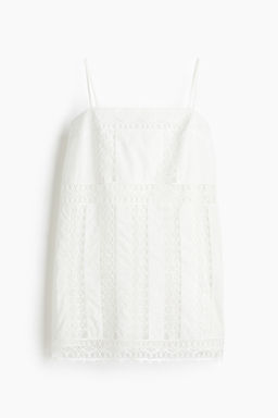 Vestido de tirantes con inserciones de encaje