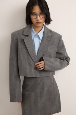 Жакет укороченный в полоску - Mollis фото 2