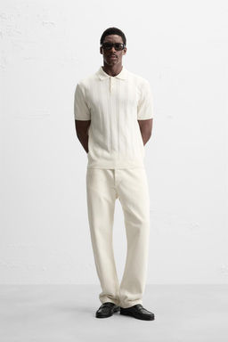 RIBBED KNIT POLO SHIRT - Zara фото 2
