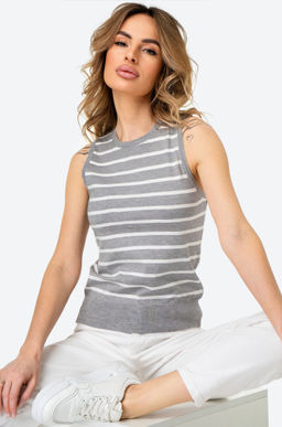 Женский вязаный топ в полоску Happy Fox  фото 23