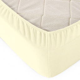 Простыня на резинке трикотаж , борт 20 см Молочный 70х200