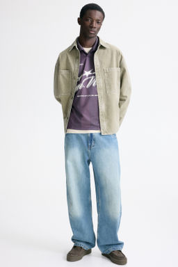 Sobrecamisa de sarga con efecto lavado - H&m фото 5