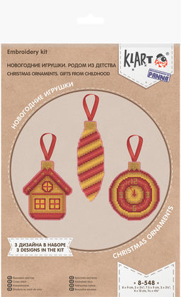Klart набор для вышивания 8-548 Новогодние игрушки. Родом из детства 8 х 9 см