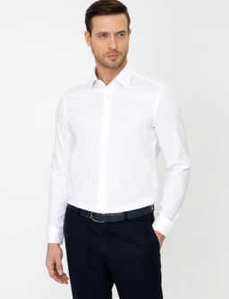 Белая приталенная рубашка с длинным рукавом - Cacharel фото 3