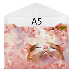 Цена за 2 шт.Папка для школьных тетрадей пластиковая Феникс+, арт. 69016/ 12 ЦВЕТОЧНЫЙ КОТ