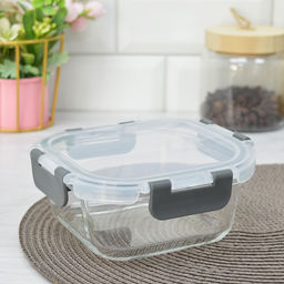 Контейнер, Praktisch, объем: 500 мл, из жаропрочного стекла с пластик крышкой со съёмными защёлками /Mallony/
