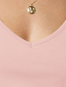 Топ с V-вырезом на регулируемых бретелях эластичный из премиального хлопка - Vilatte фото 2