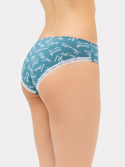 Цена за 2 штуки! Трусы женские классические в синем цвете с принтом текст текст на арктике 412429