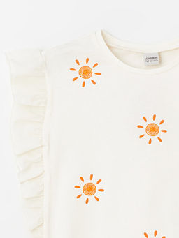 Bisiklet Yaka Bask?l? K?sa Kollu K?z ?ocuk Ti??rt - Waikiki фото 3