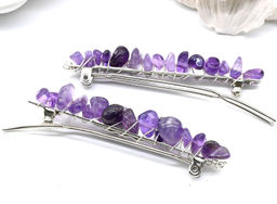 Женская заколка для волос с аметистом 6,5*0,8*1,3см