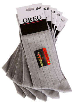 Носки мужские (в упаковке 5 пар) GREG G-12/03 серый