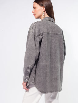 VILATTE / Куртка-рубашка из плотного денима  фото 3