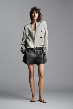 BLAZER CROPPED ZW COLLECTION LIMITED EDITION / Gris claro - Zara фото 3