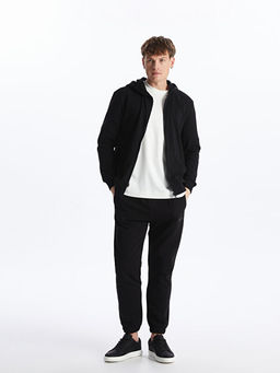 Kap??onlu Uzun Kollu Erkek Fermuarl? Sweatshirt