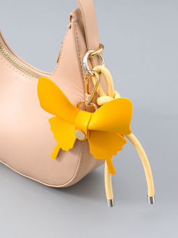 Брелок на карабине "Бабочка с узлом" бежево-рыжий 13,5х9,5х2,5 см