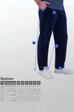 Арт. 63101 Брюки мужские 48-56 (5 шт) Цвет:синий - Идеал фото 3