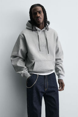 SUDADERA CAPUCHA HEAVYWEIGHT B?SICA / Gris vigor? - Zara фото 5