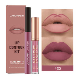 Langmanni Matte Lip Gloss Комбинированный Набор Для Макияжа тон 02