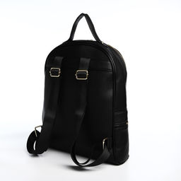 Рюкзак женский на молнии, с карманами, размер 27×10×34 см, чёрный