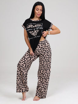 863 ДОМАШНИЙ КОСТЮМ (брюки) (Бежевый леопард) - А-дина фото 3