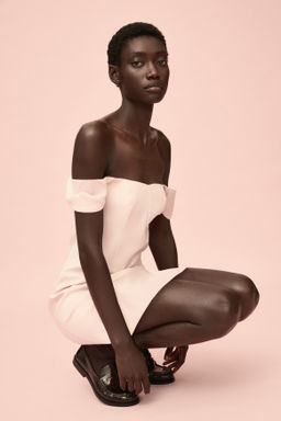 Vestido off-the-shoulder - H&m фото 3