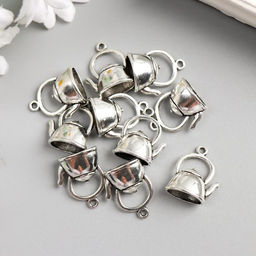 Цена за 10 шт. Декор металл для творчества Чайник (А35087) 2,2х1,7 см - Арт узор фото 3