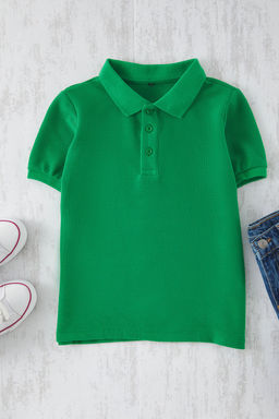 Yesil Erkek Cocuk Basic Regular/Normal Kal?p Polo Yaka K?sa Kol Orme T-Shirt TKDSS25TS00076 - Trendyolmilla фото 14