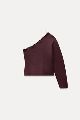 ASYMMETRIC BOBBLE KNIT SWEATER - Zara фото 5
