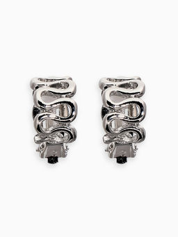 Цена за 2 шт. Клипсы «Змейка», цвет серебро