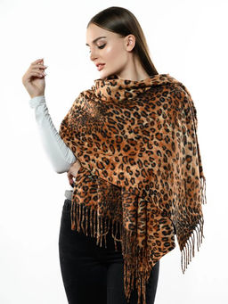 Яркий палантин с анималистичным принтом