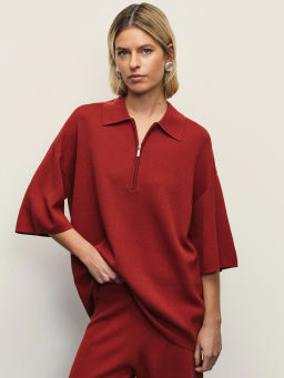 Джемпер с отложным воротником на молнии / Zarina