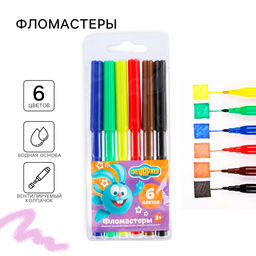 Фломастеры 6 цветов СМЕШАРИКИ "Крош"