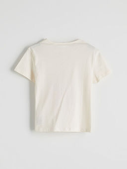 Bisiklet Yaka Kiraz Bask?l? K?z ?ocuk Ti??rt